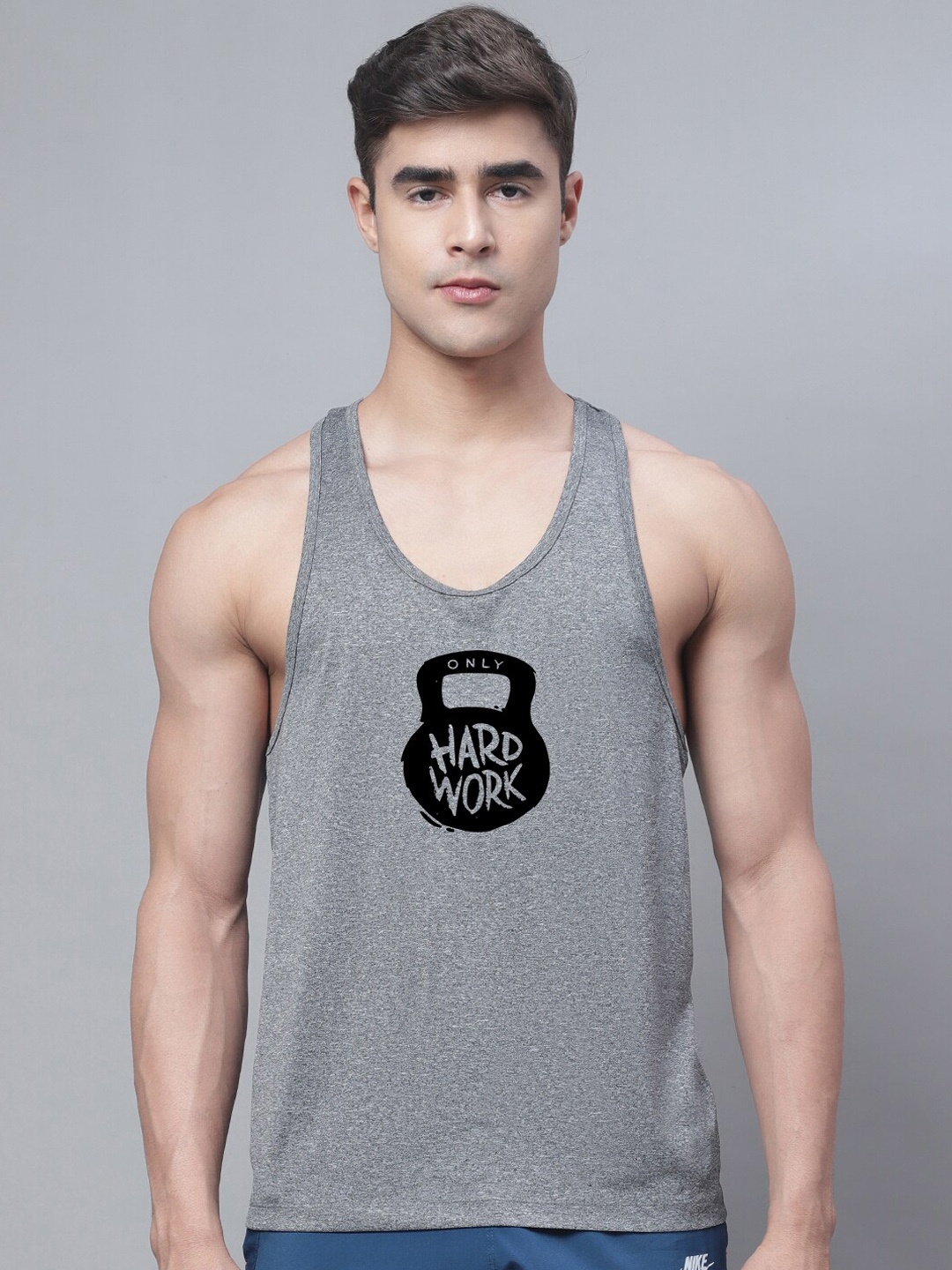 

Friskers Printed Dry-Fit Tank Vest, Grey