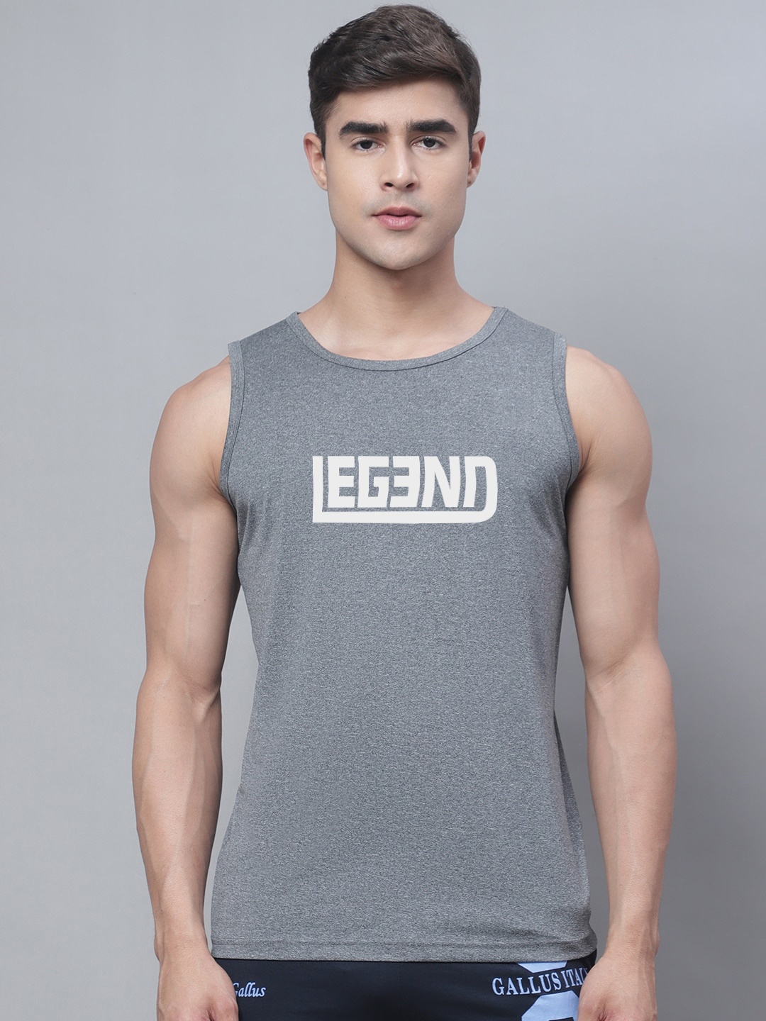 

Friskers Printed Innerwear Vest, Grey