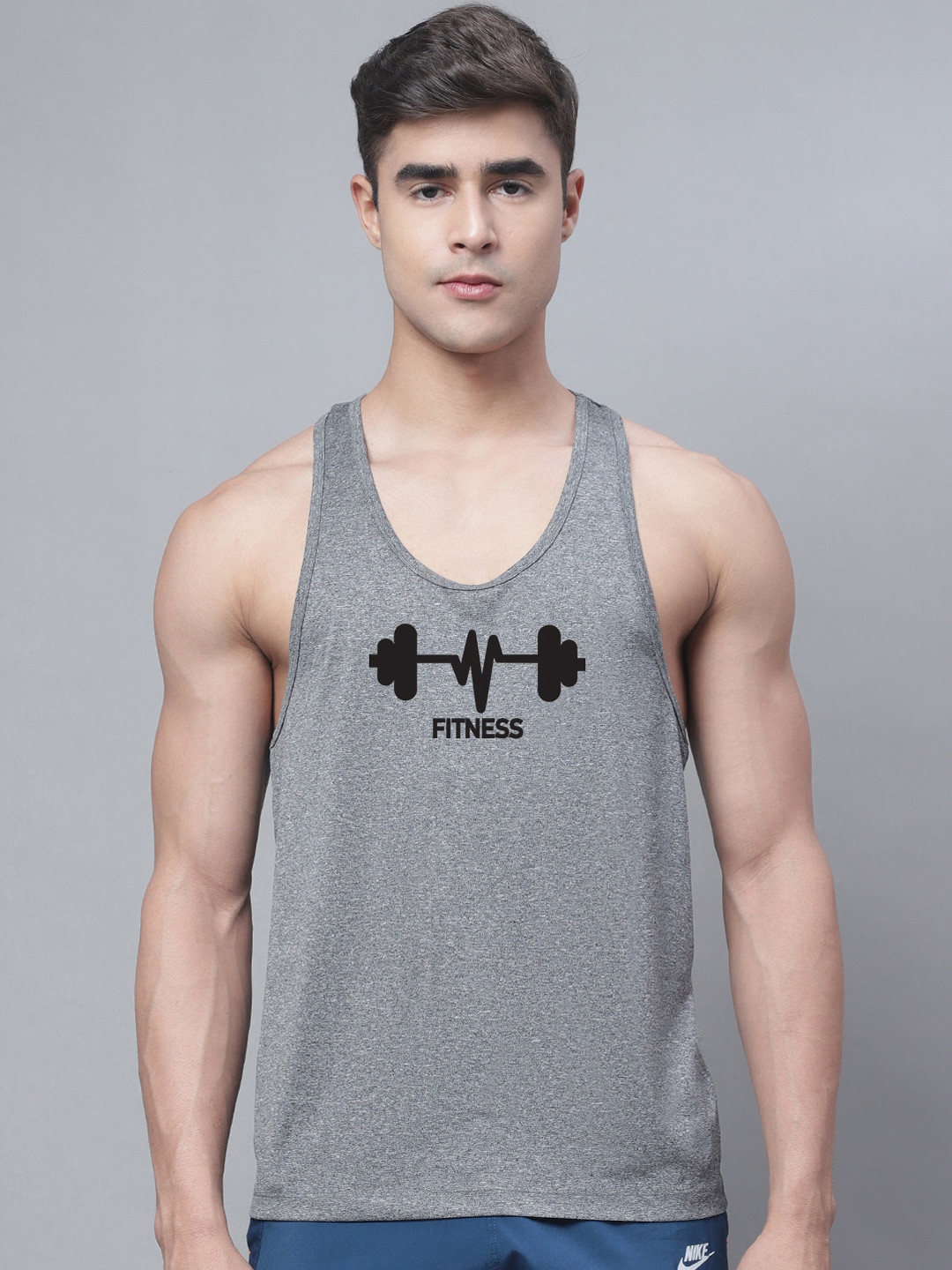

Friskers Printed Dry Fit Gym Vest, Grey