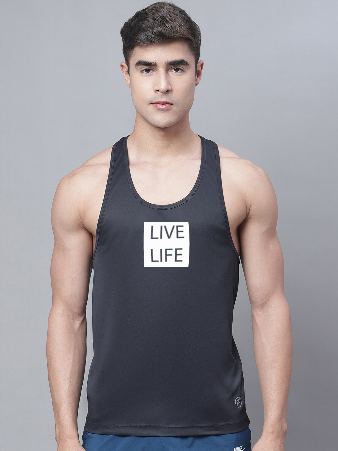 

Friskers Printed Dry Fit Gym Vests, Black