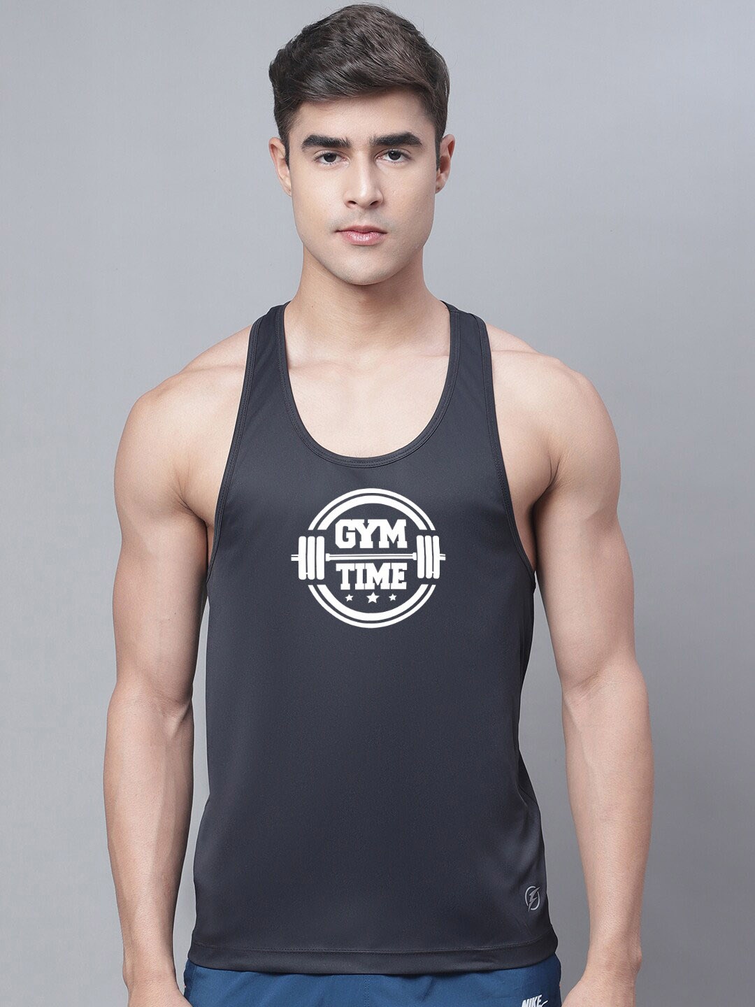 

Friskers Printed Dry Fit Gym Vests, Black