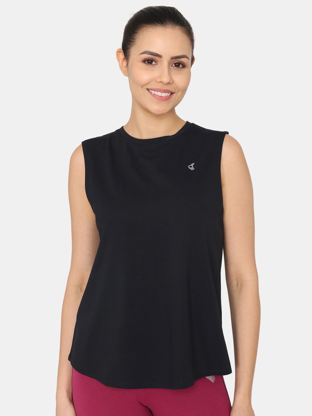 

Zelocity by Zivame Sleeveless Cotton T-Shirt, Black