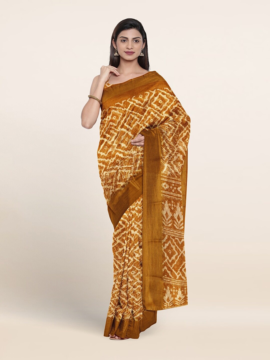 

Pothys Abstract Printed Saree With Blouse Piece, Mustard