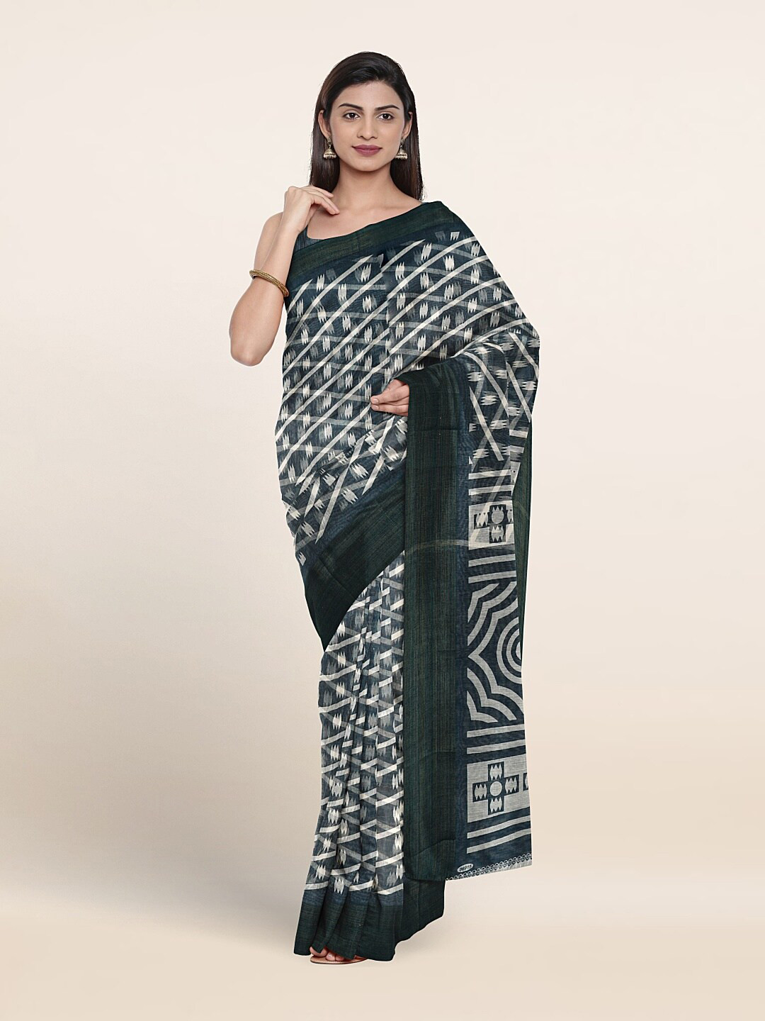 

Pothys Ethnic Motifs Printed Saree, Navy blue