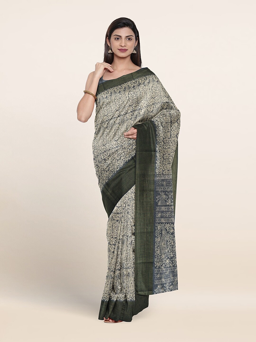 

Pothys Ethnic Motifs Printed Saree, Blue