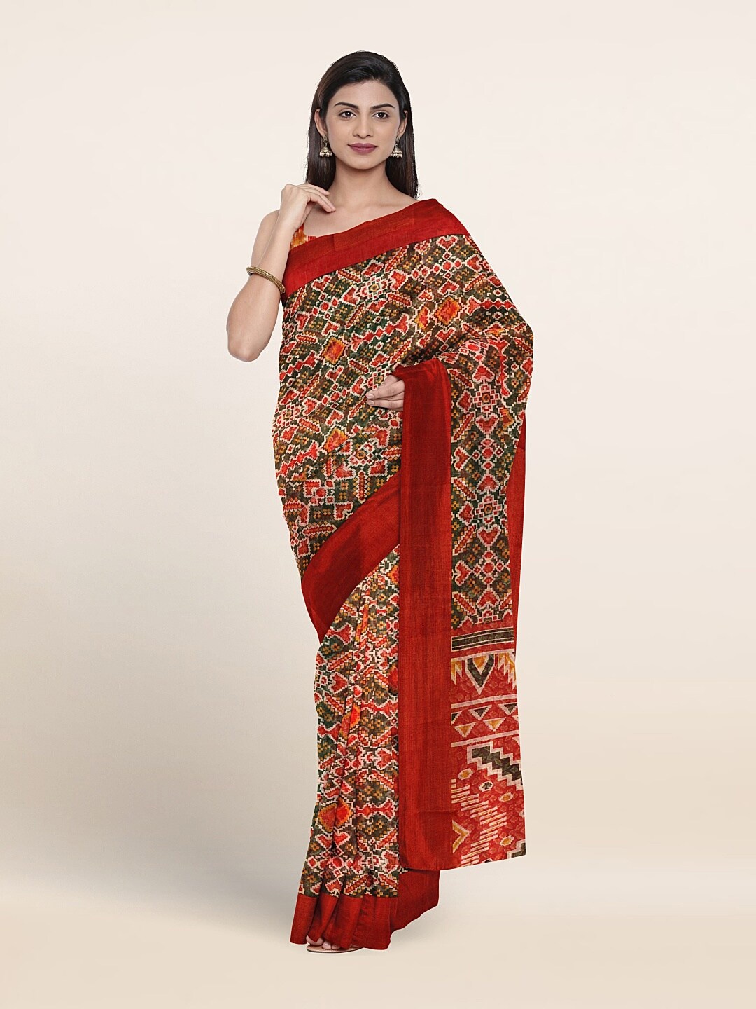 

Pothys Ethnic Motifs Printed Saree, Green