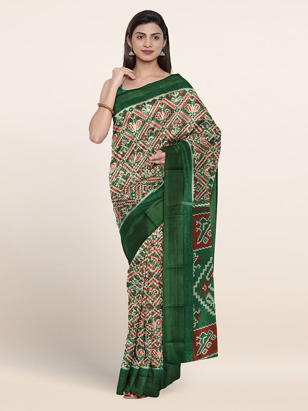 

Pothys Ethnic Motifs Zari Saree, Green