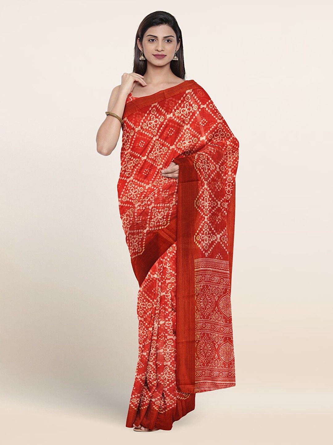 

Pothys Ethnic Motifs Printed Saree, Red