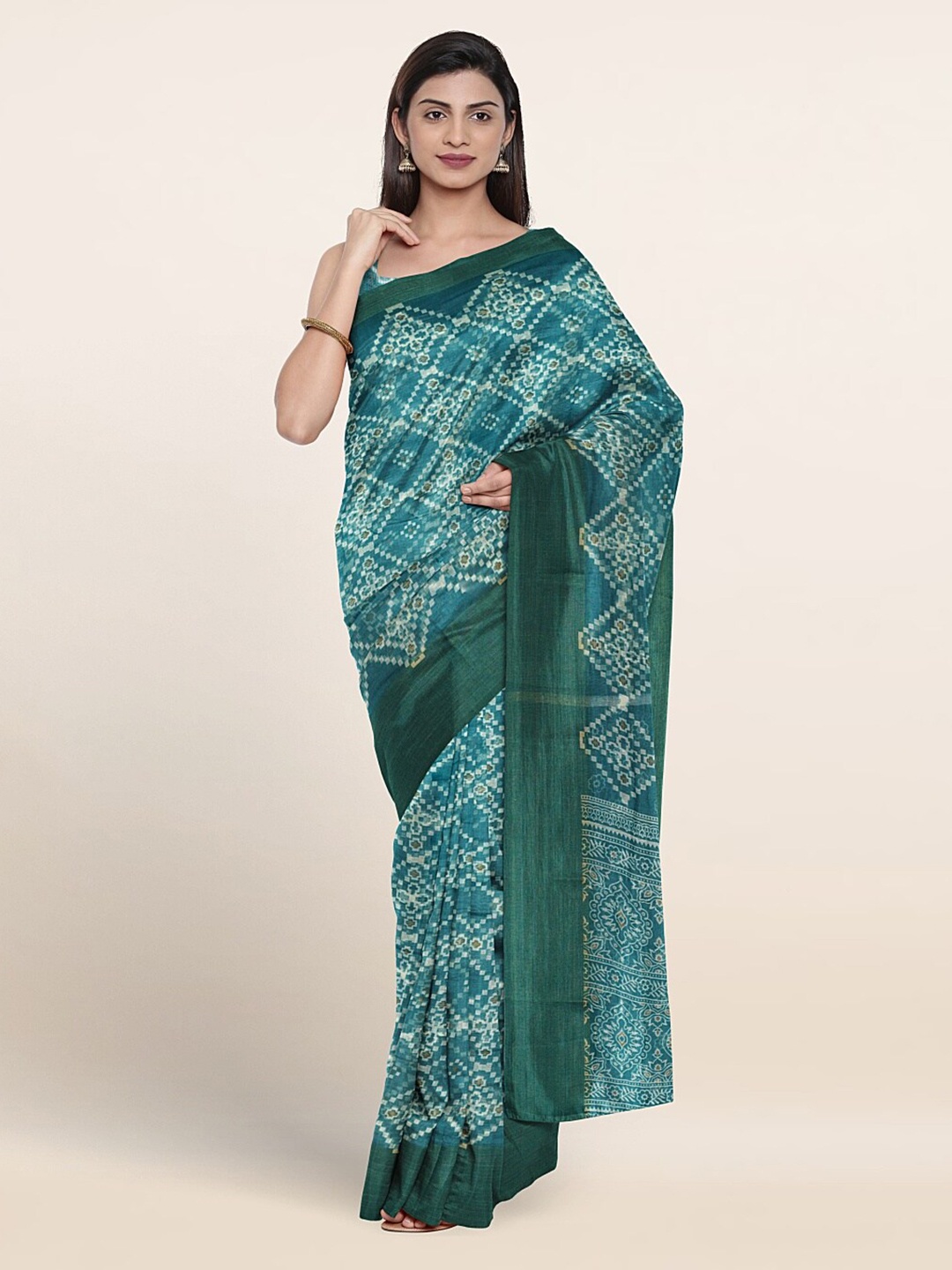 

Pothys Ethnic Motifs Printed Saree, Blue