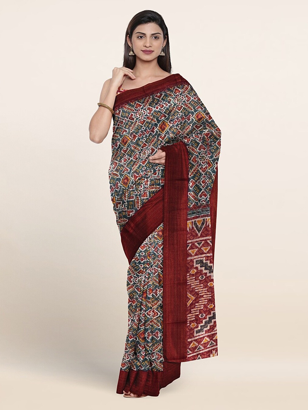 

Pothys Ethnic Motifs Printed Saree, Blue
