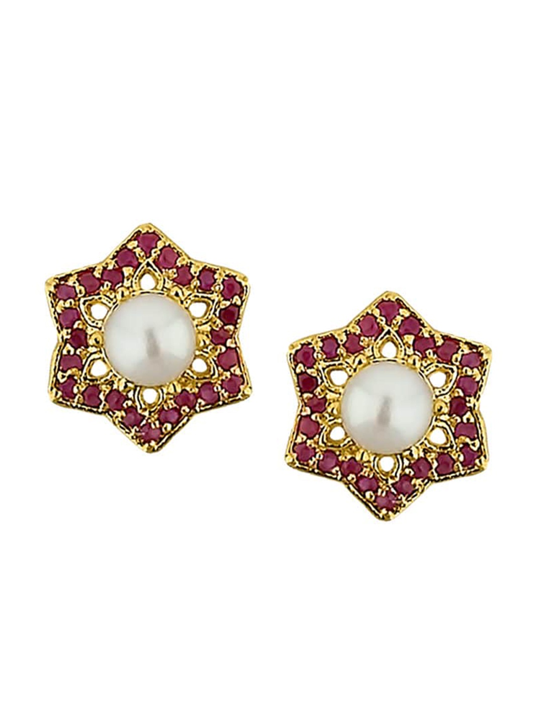 

Sri Jagdamba Pearls Dealer Gold-Plated Contemporary Studs Earrings