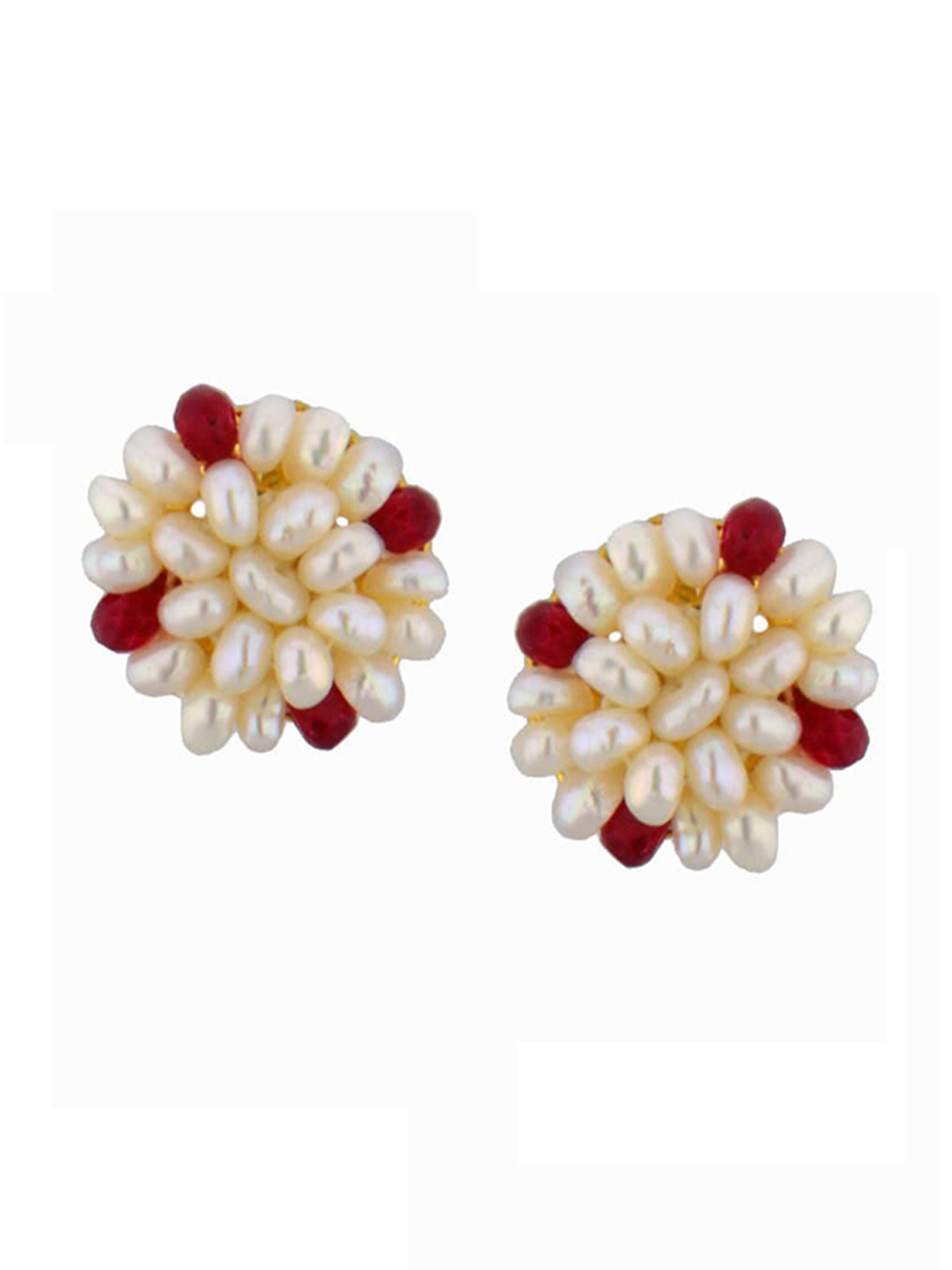 

Sri Jagdamba Pearls Dealer Gold-Plated Beaded Contemporary Studs Earrings