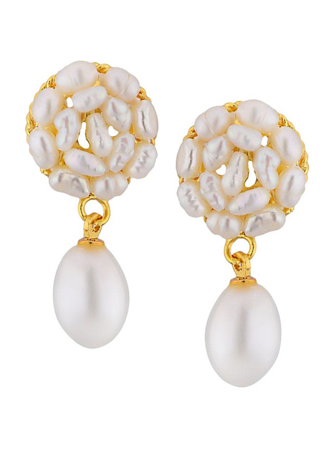 

Sri Jagdamba Pearls Dealer Multicoloured Contemporary Drop Earrings, Multi