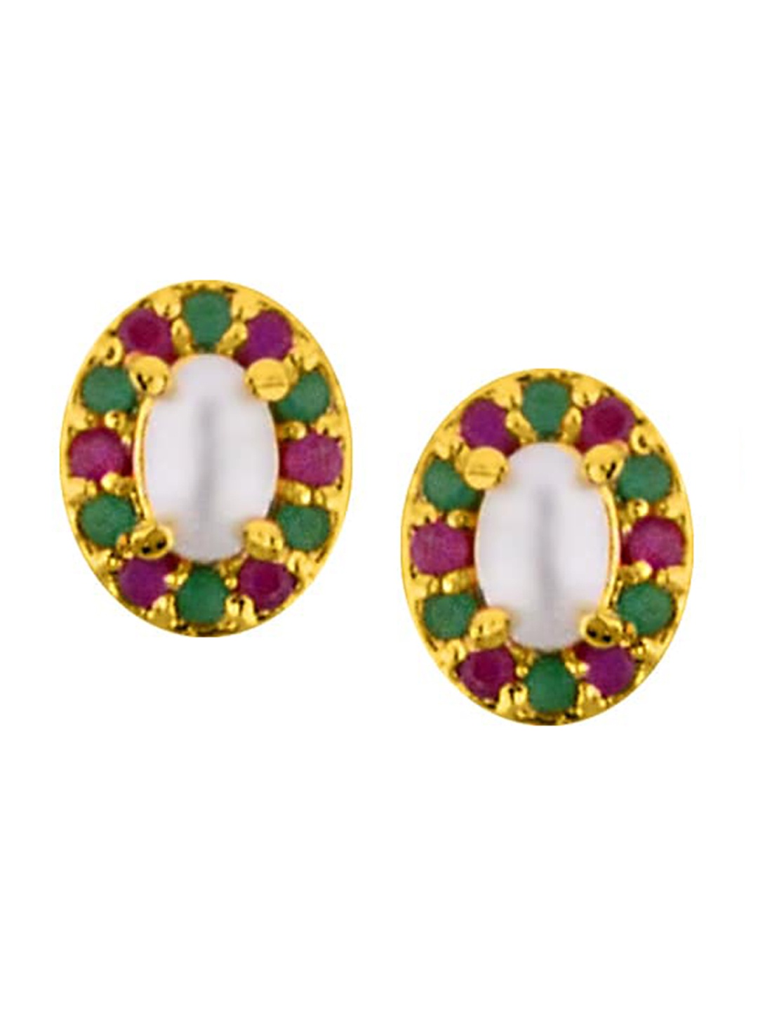 

Sri Jagdamba Pearls Dealer Gold-Plated Contemporary Studs Earrings