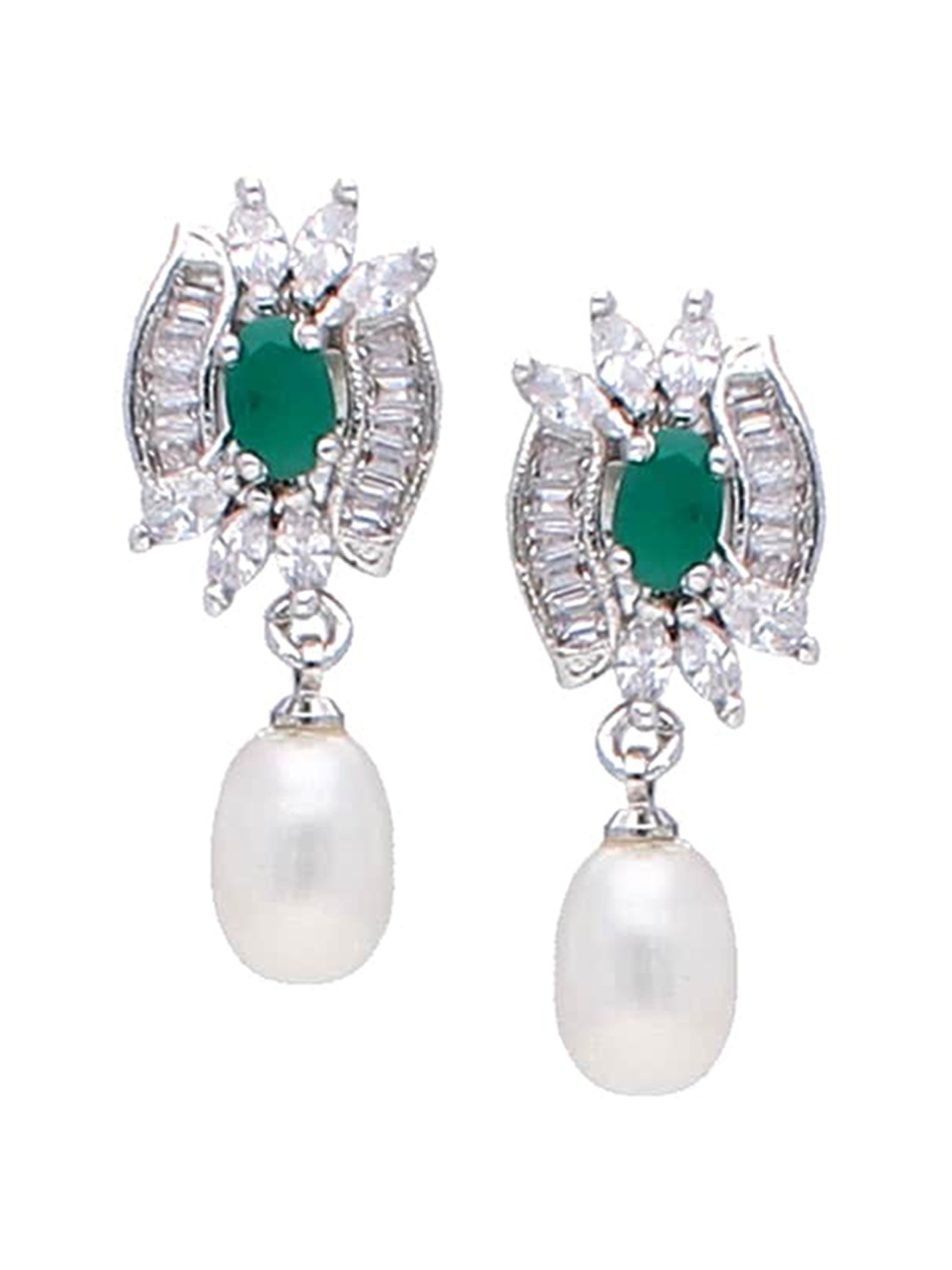 

Sri Jagdamba Pearls Dealer Gold-Plated Contemporary Drop Earrings