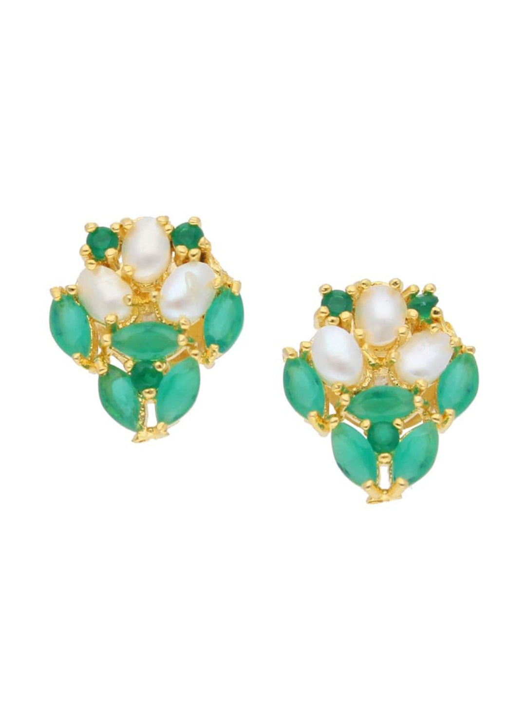 

Sri Jagdamba Pearls Dealer Gold-Plated Contemporary Studs Earrings