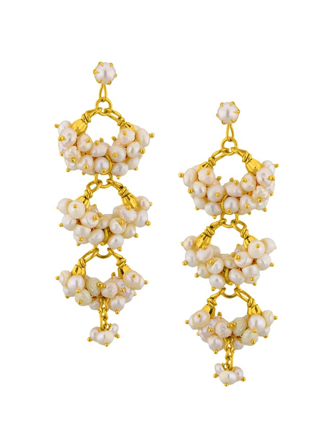 

Sri Jagdamba Pearls Dealer Gold-Plated Contemporary Drop Earrings