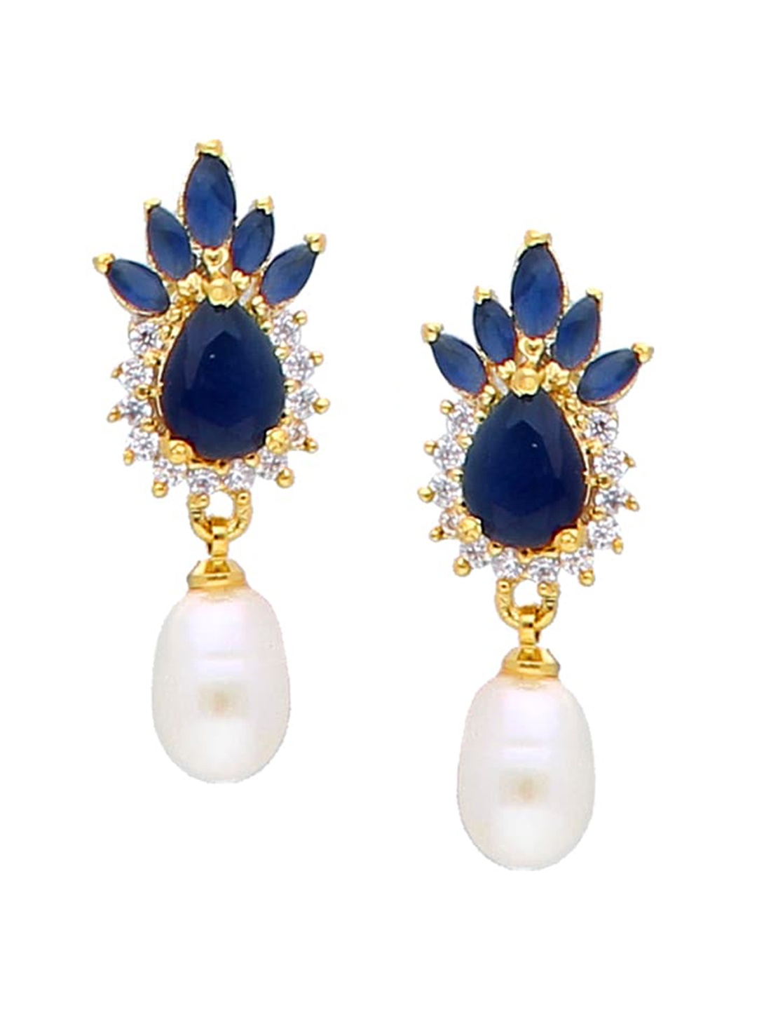 

Sri Jagdamba Pearls Dealer Gold-Plated Contemporary Drop Earrings