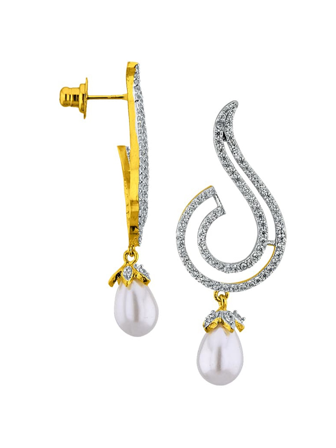 

Sri Jagdamba Pearls Dealer Multicoloured Contemporary Drop Earrings, Multi