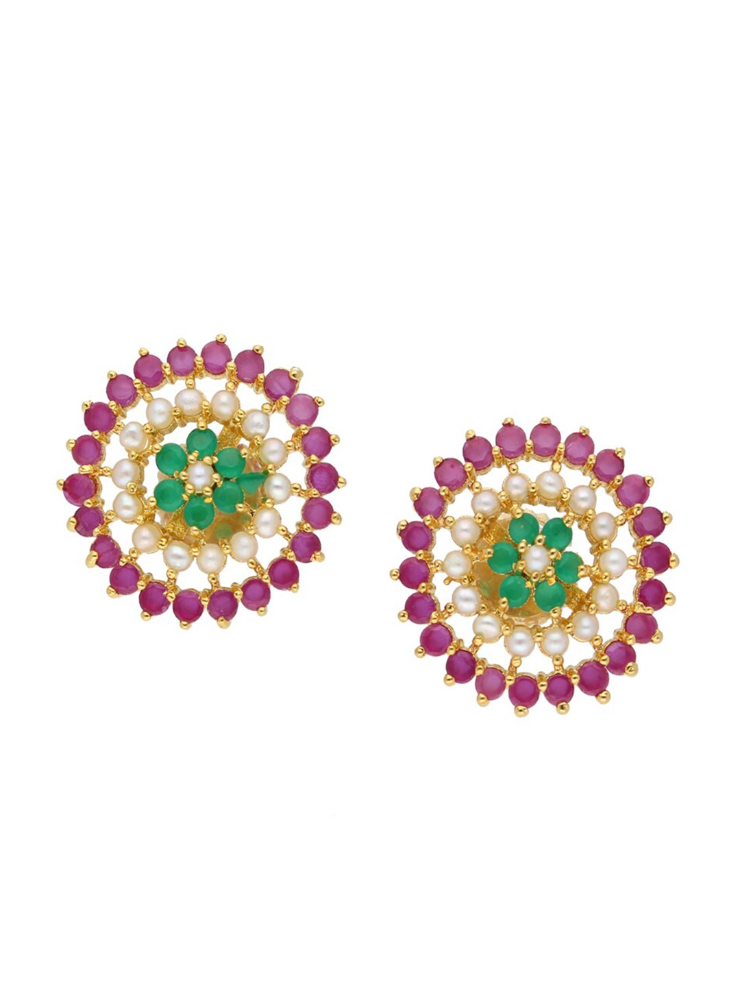 

Sri Jagdamba Pearls Dealer Gold-Plated Contemporary Studs Earrings
