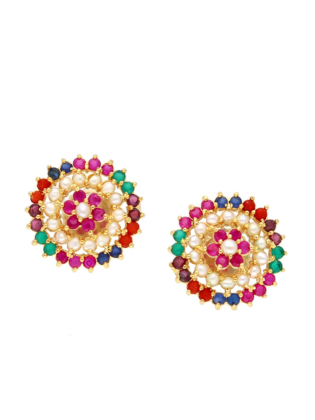 

Sri Jagdamba Pearls Dealer Gold-Plated Contemporary Studs Earrings