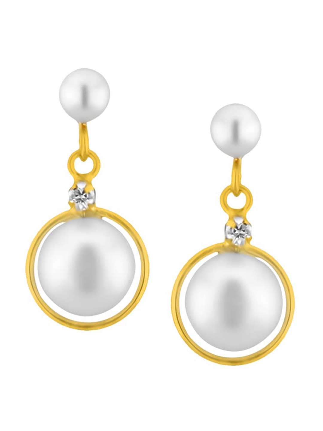 

Sri Jagdamba Pearls Dealer Gold-Plated Contemporary Drop Earrings