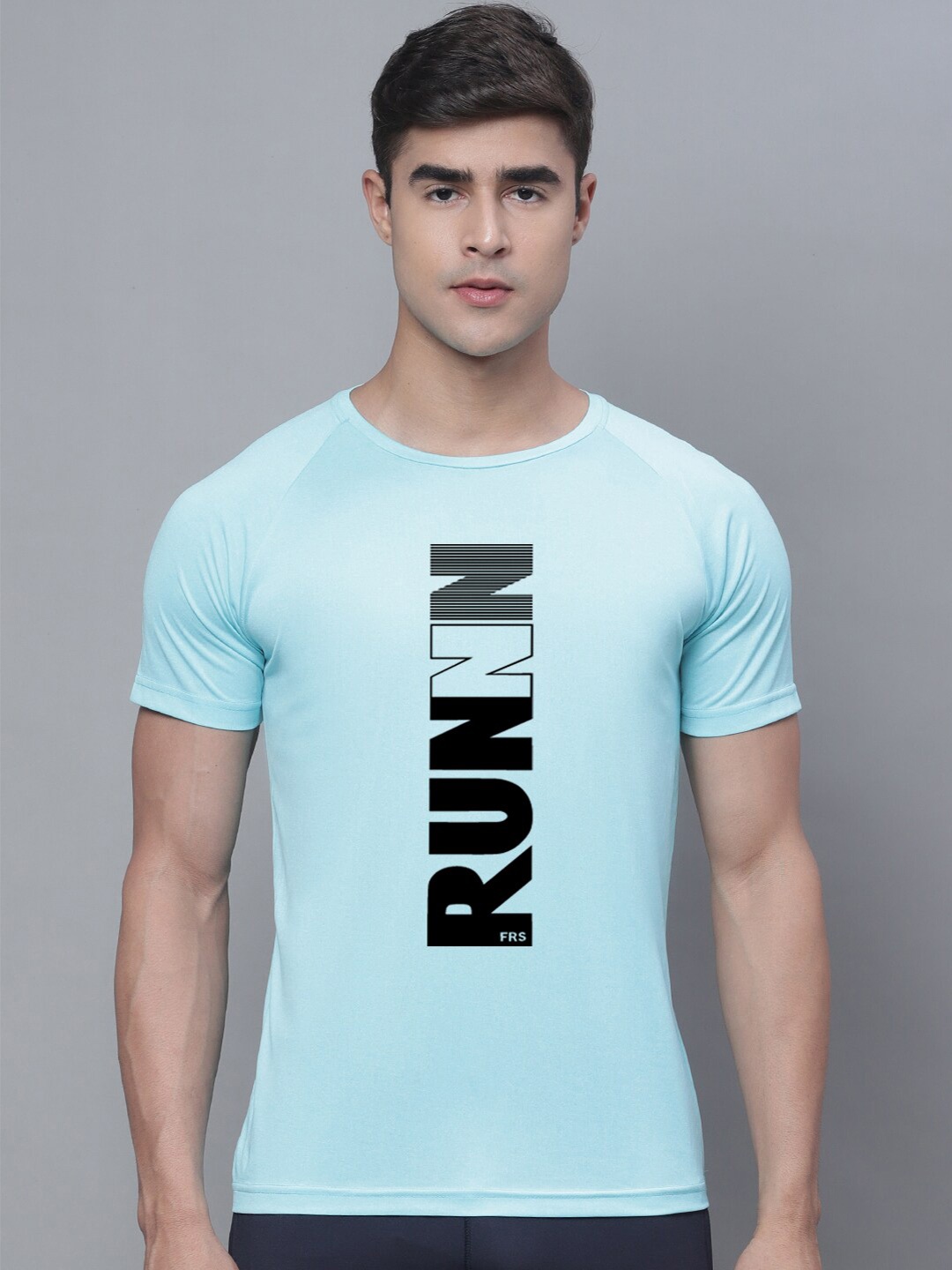 

Friskers Typography Printed Sports T-shirt, Turquoise blue