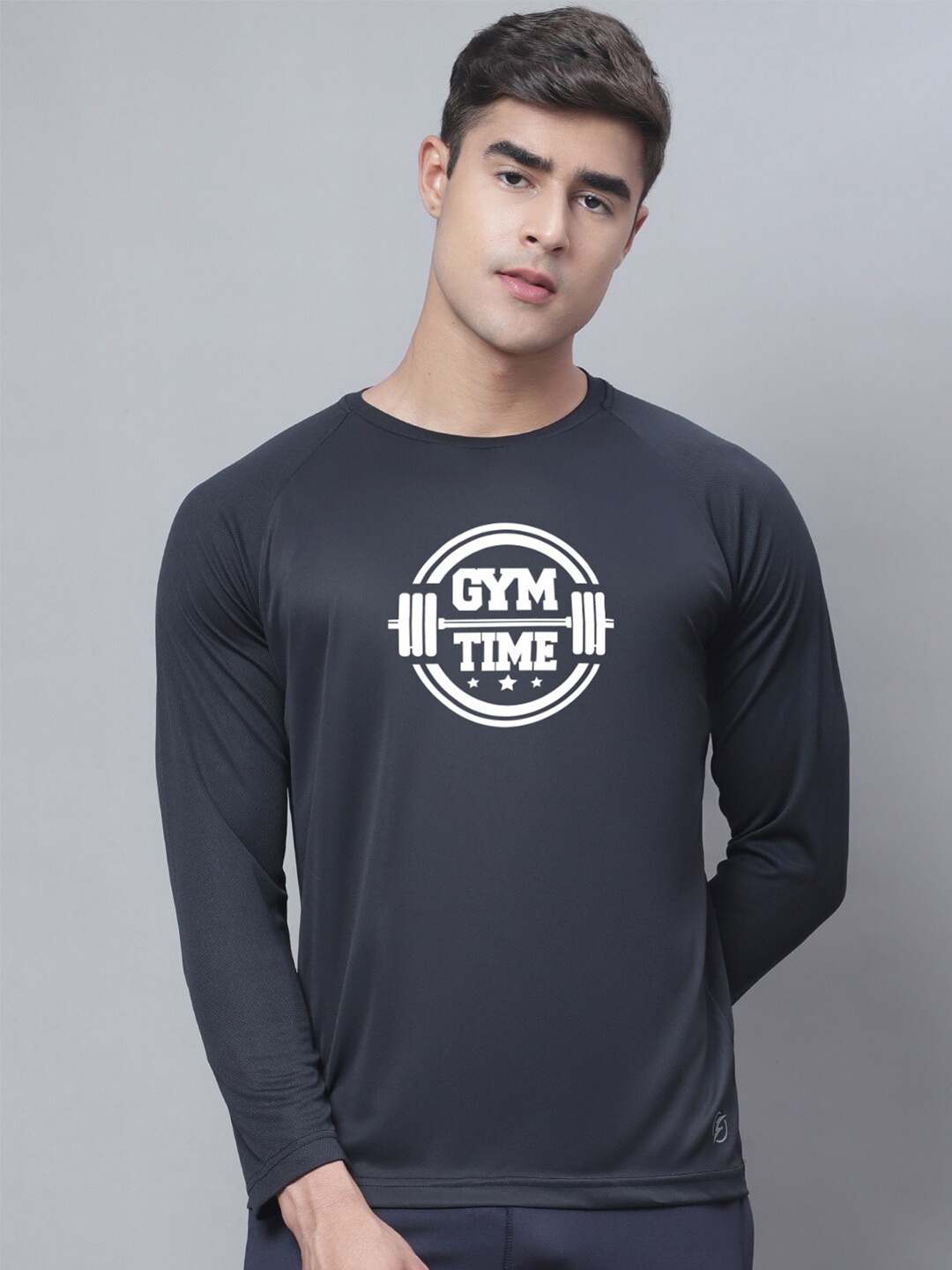 

Friskers Typography Printed Dry Fit T-shirt, Black