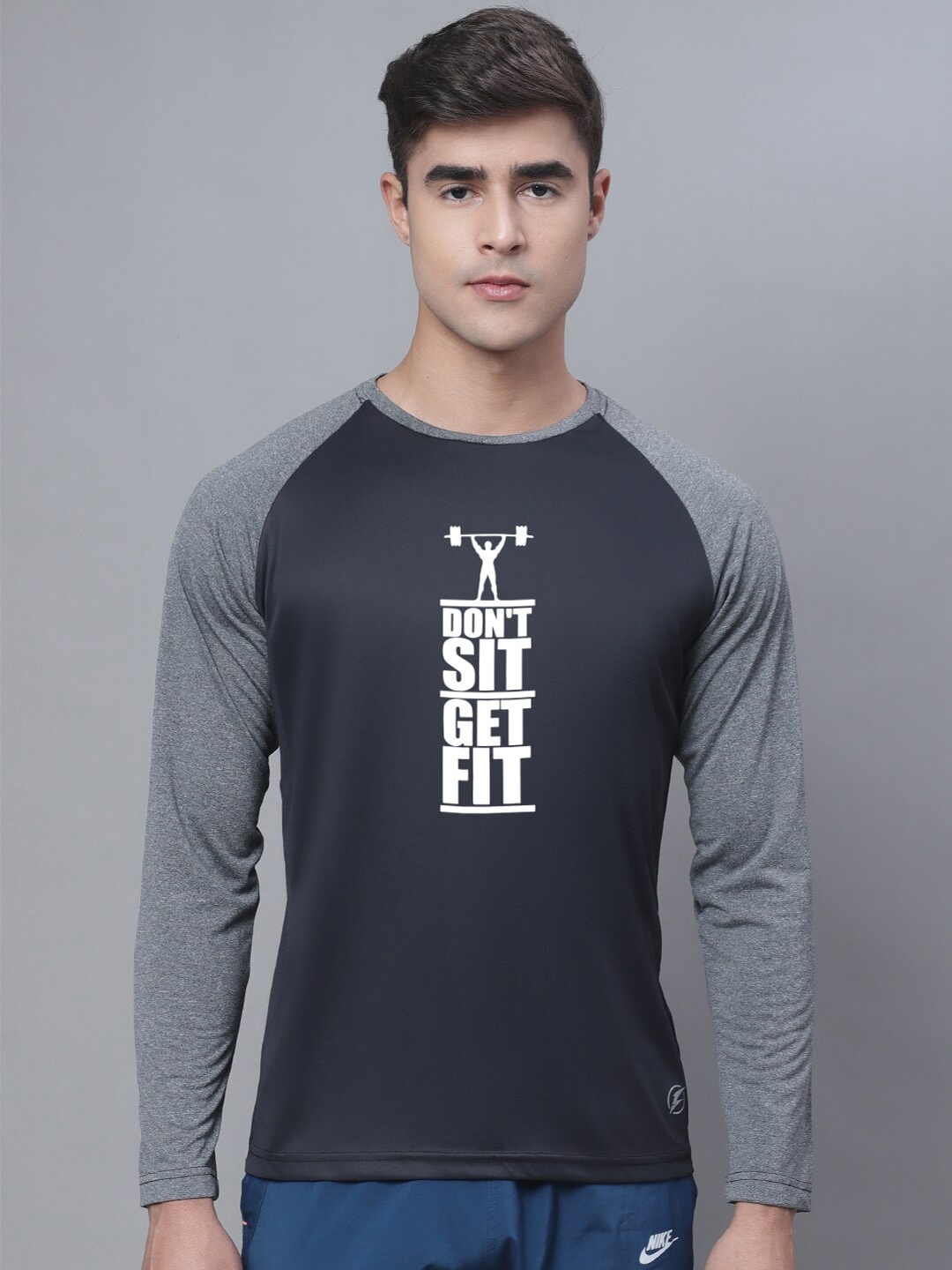 

Friskers Typography Printed Raglan Sleeves Sports T-Shirt, Black