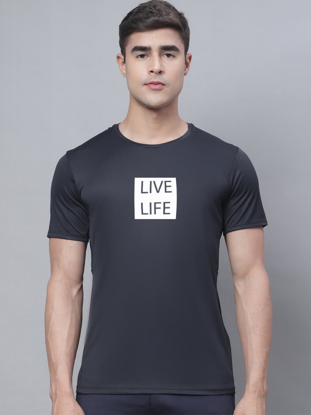 

Friskers Typography Printed Skin Friendly T-shirt, Black