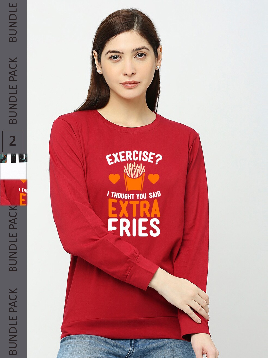 

STATUS MANTRA Pack Of 2 Typography Printed Round Neck Casual Cotton T-Shirt, Red