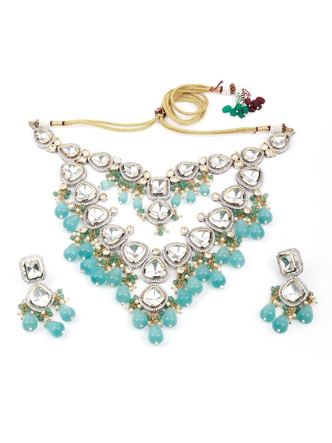 

ODETTE Gold-Plated Choker Necklace & Earrings Set, White