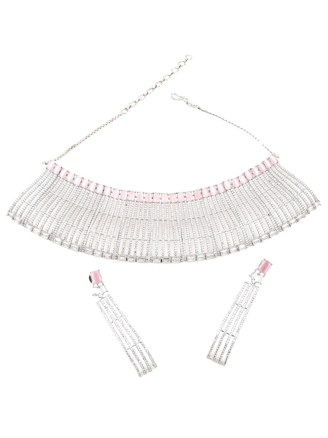 

ODETTE Silver-Plated Choker Necklace & Earrings Set