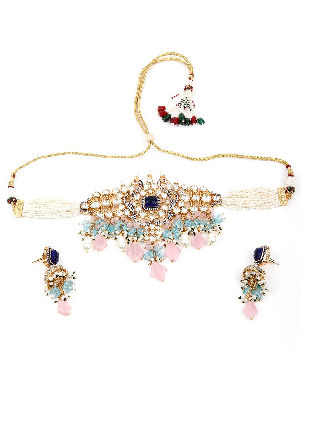 

ODETTE Gold-Plated Stones Studded Choker Set