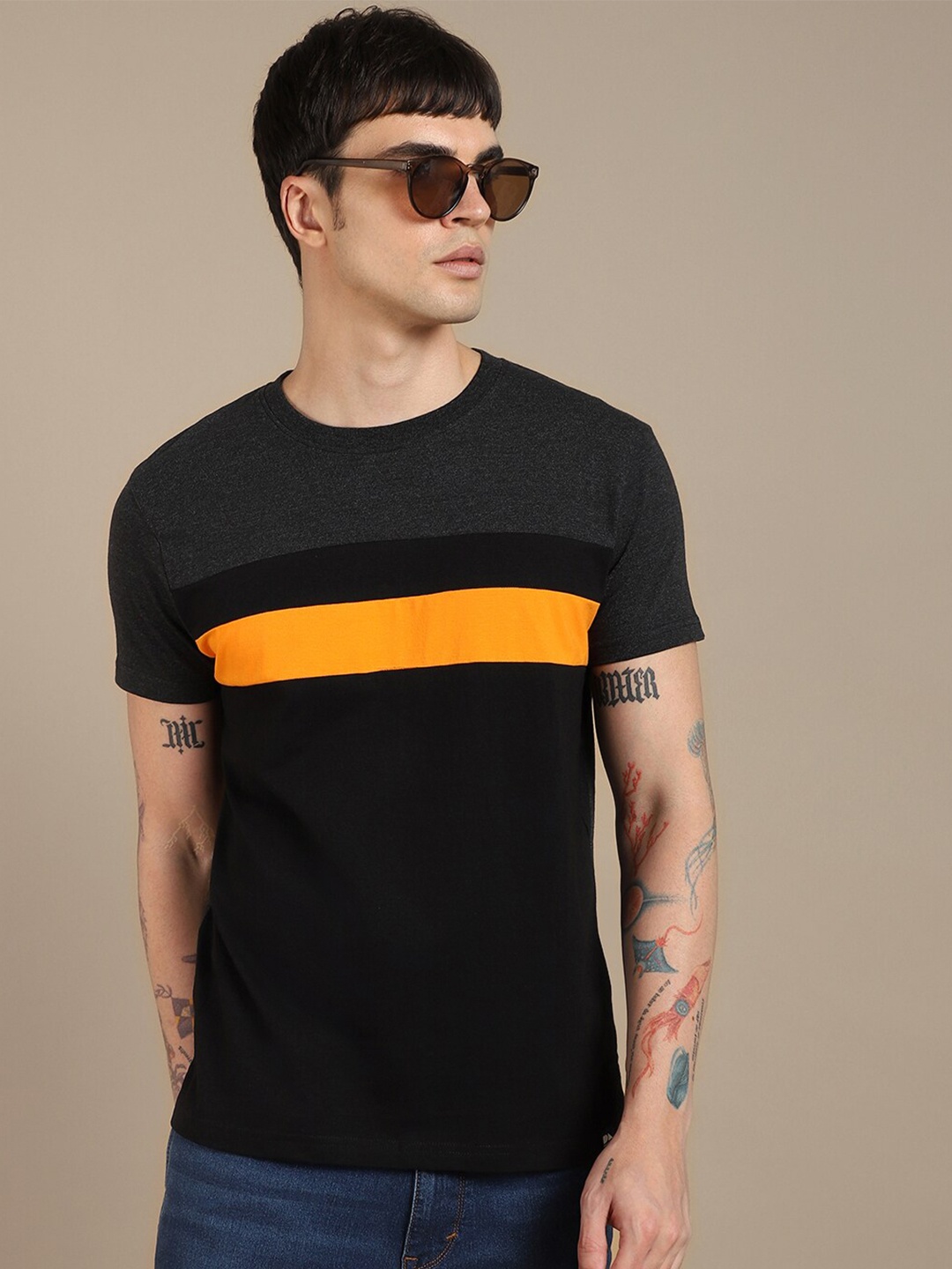 

Dennis Lingo Striped Pure Cotton Slim Fit T-shirt, Black