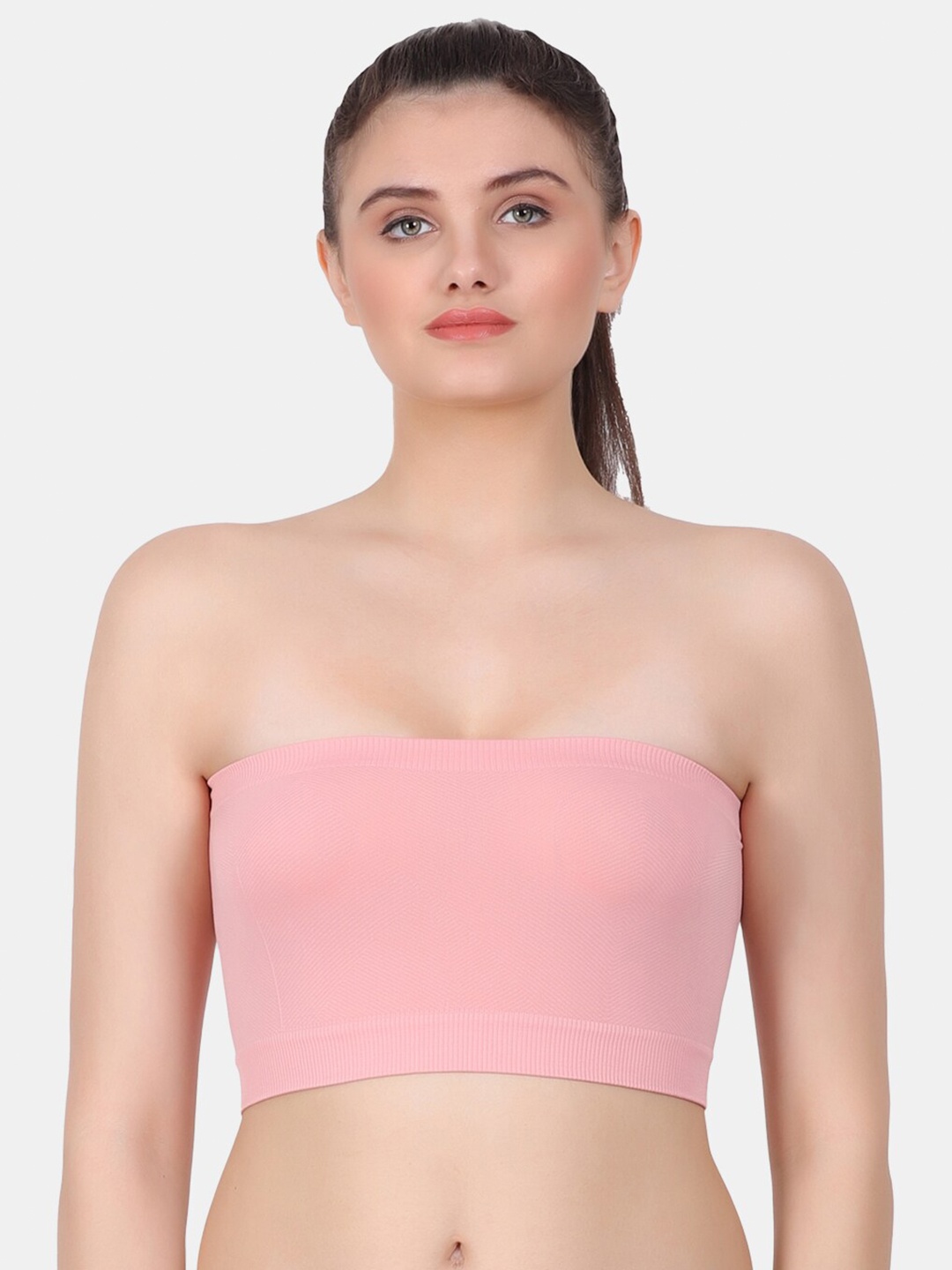 

Amour Secret Non-Padded Strapless Everyday Tube Bra All Day Comfort, Pink