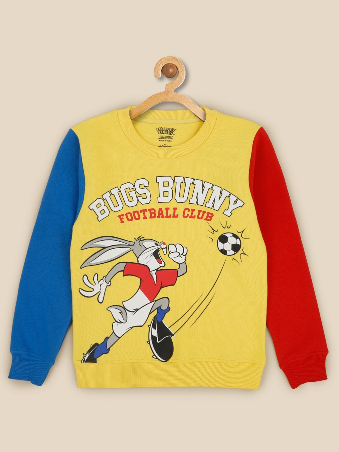 

Kids Ville Boys Humour and Comic Looney Tunes Printed Cotton Sweatshirt, Yellow