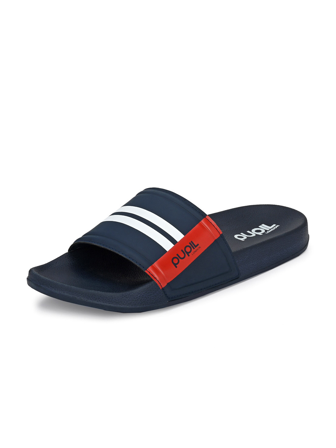 

Pupil London Men Printed Rubber Sliders, Navy blue