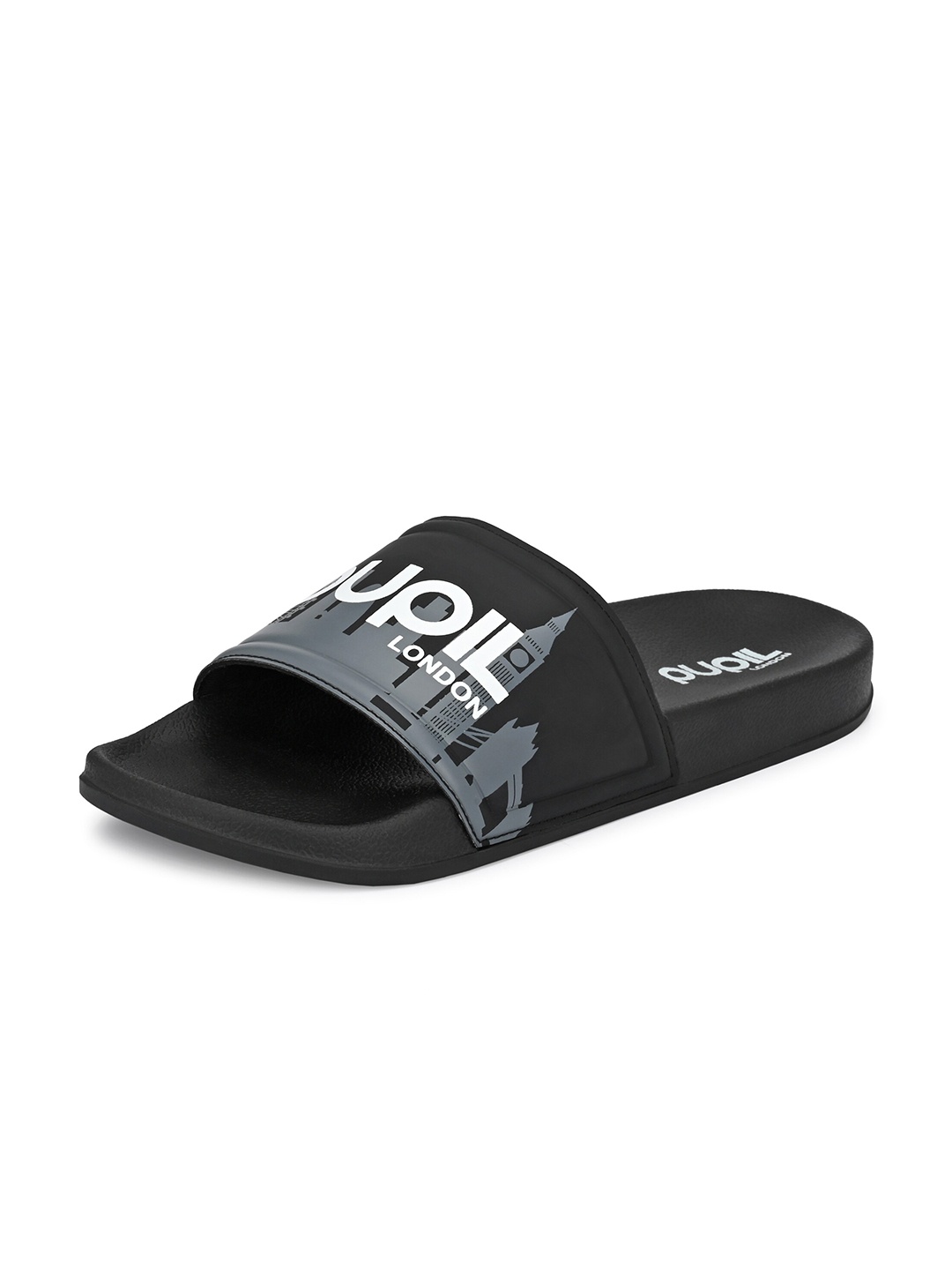 

Pupil London MenPrinted Rubber Sliders, Black