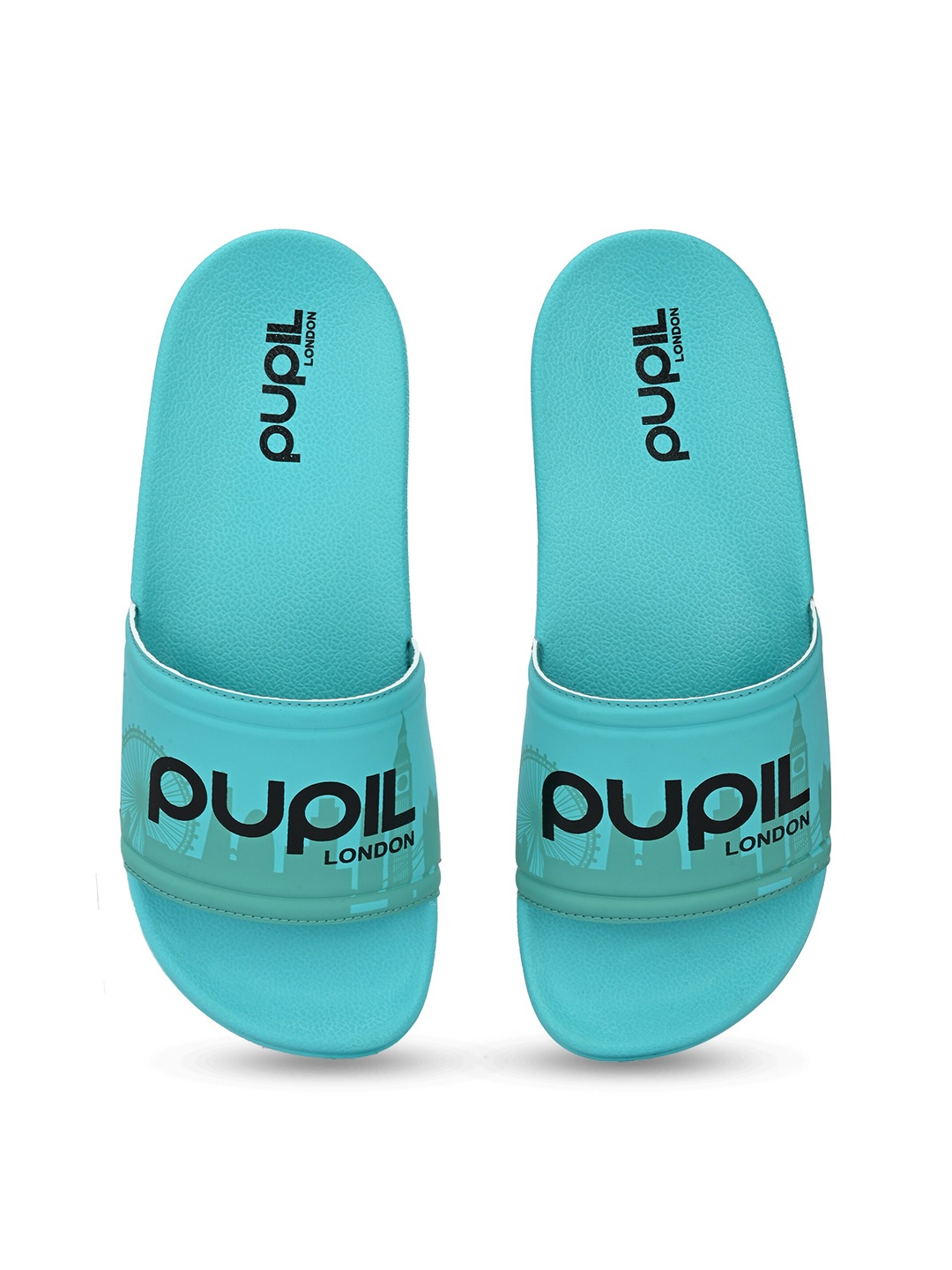 

Pupil London Men Printed Sliders, Turquoise blue
