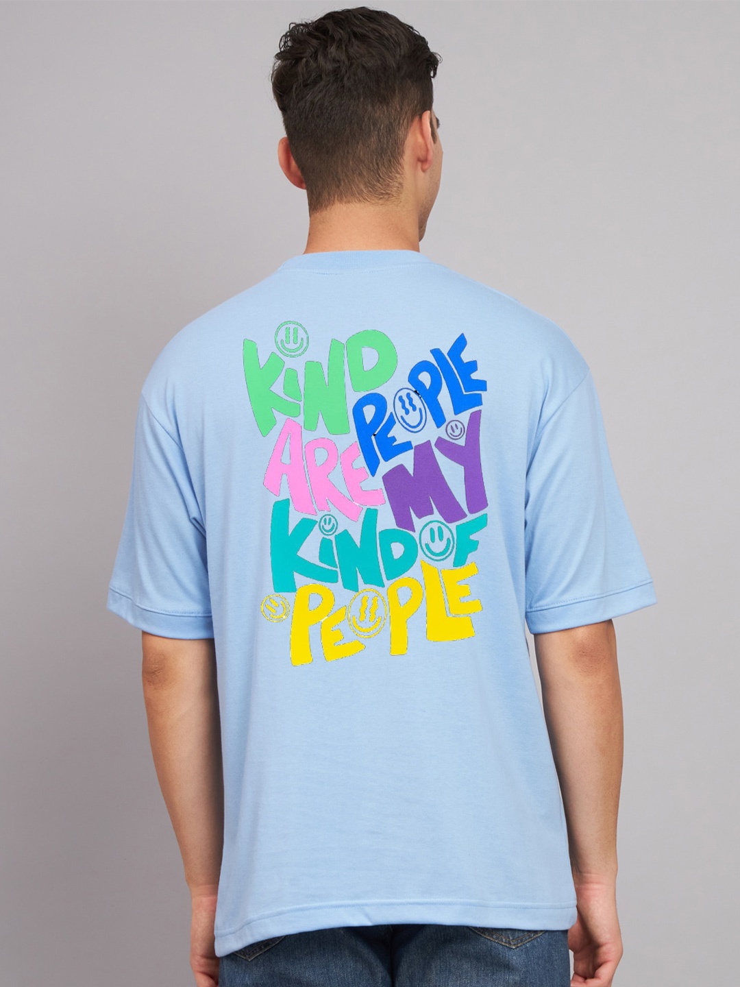 

Imsa Moda Typography Printed Cotton Oversized T-shirt, Blue