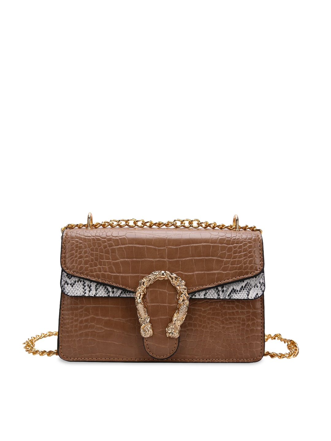 

Diana Korr Textured PU Structured Sling Bag, Khaki