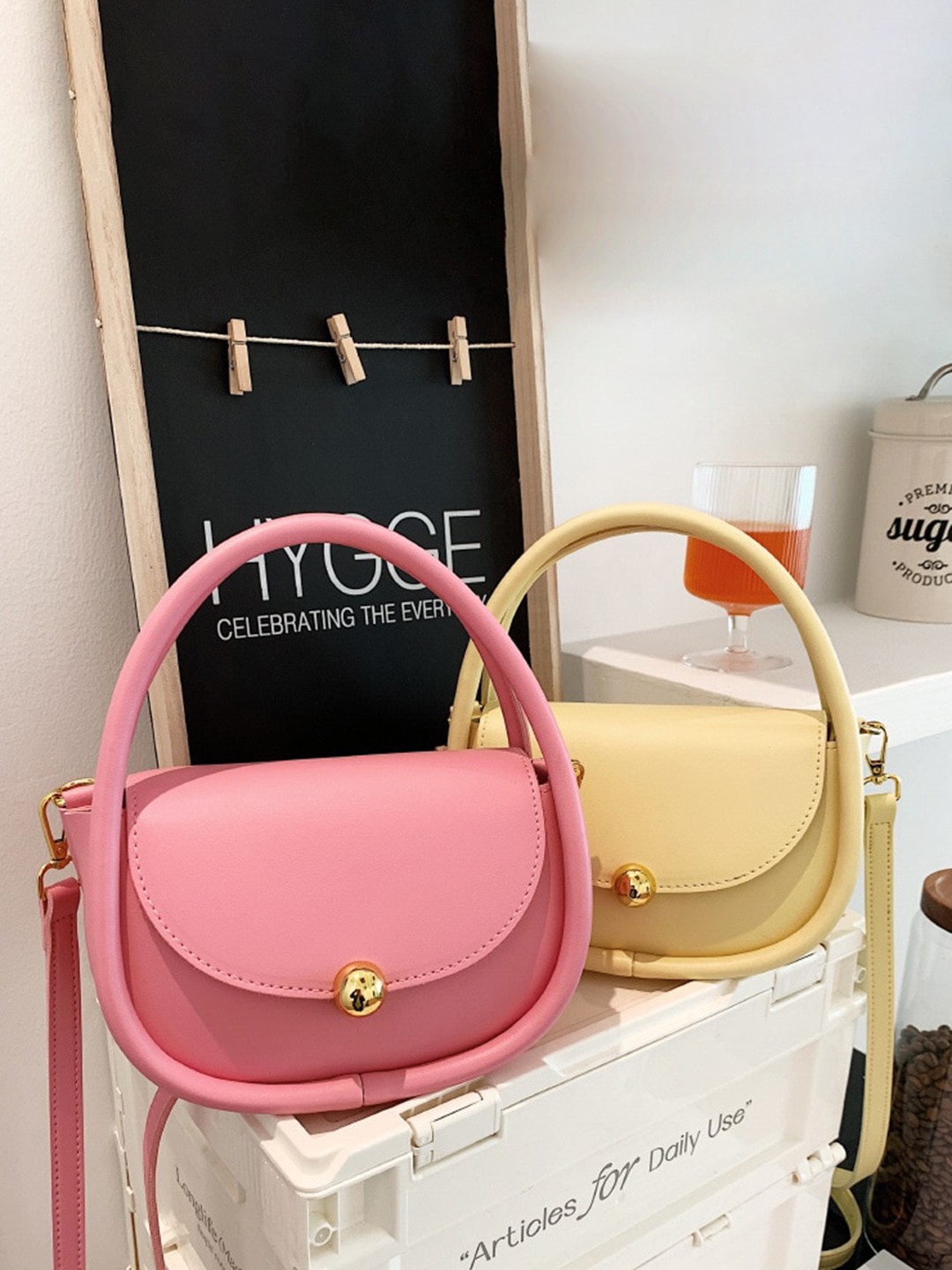 

Diana Korr PU Structured Sling Bag, Pink