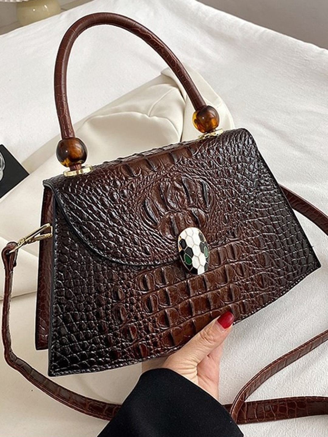 

Diana Korr Animal PU Structured Hobo Bag, Brown