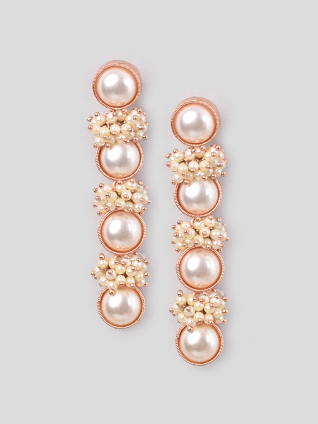 

phuljhadi Rose Gold-Plated Contemporary Drop Earrings