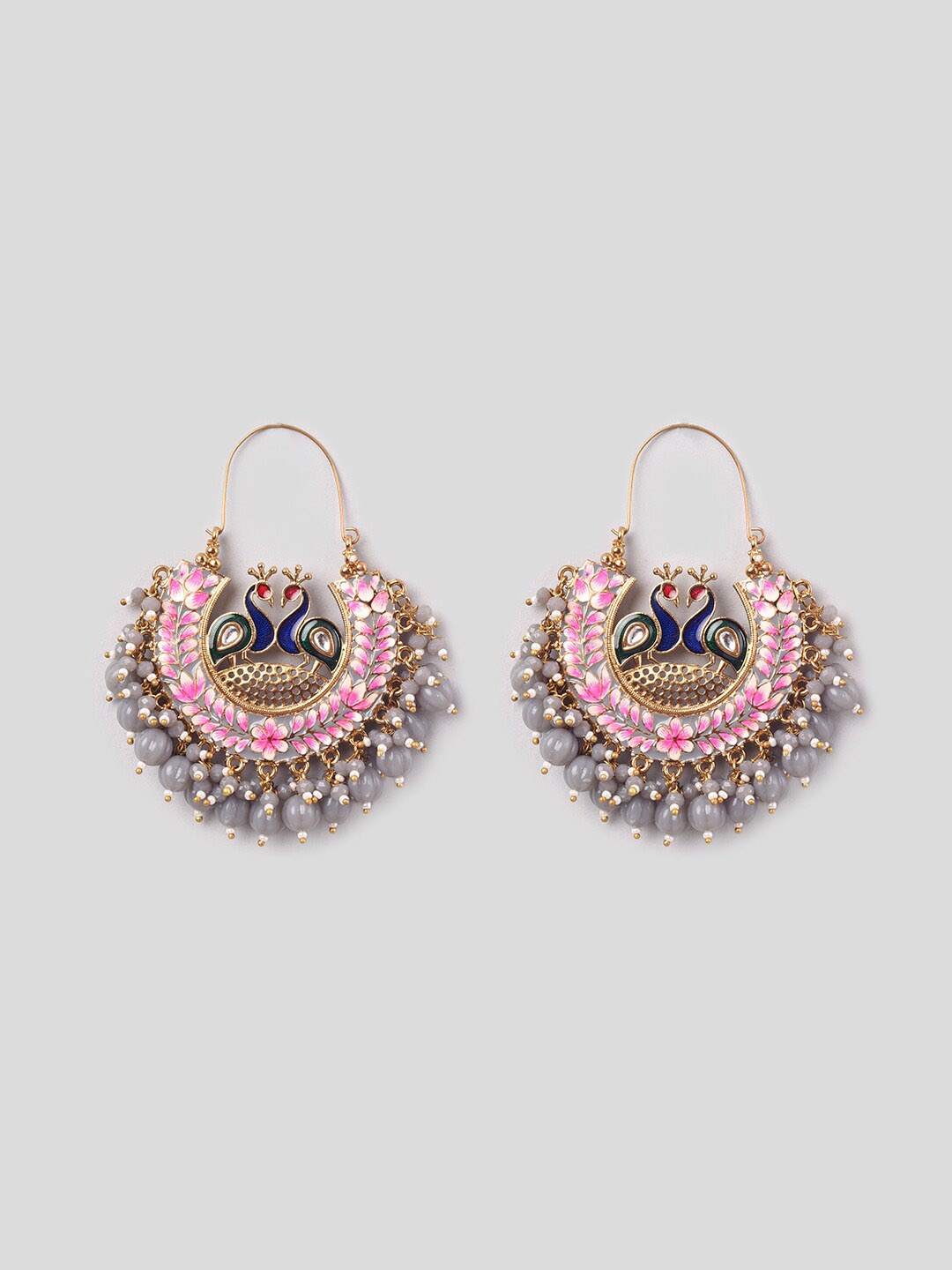 

phuljhadi Gold-Plated Studded Contemporary Chandbali