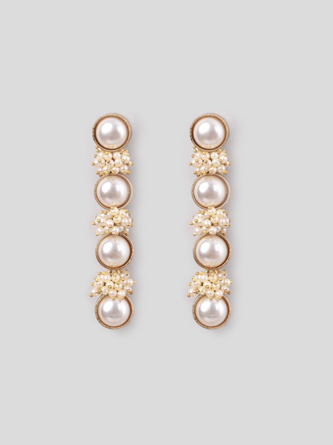 

phuljhadi Gold-Plated Contemporary Beaded Drop Earrings