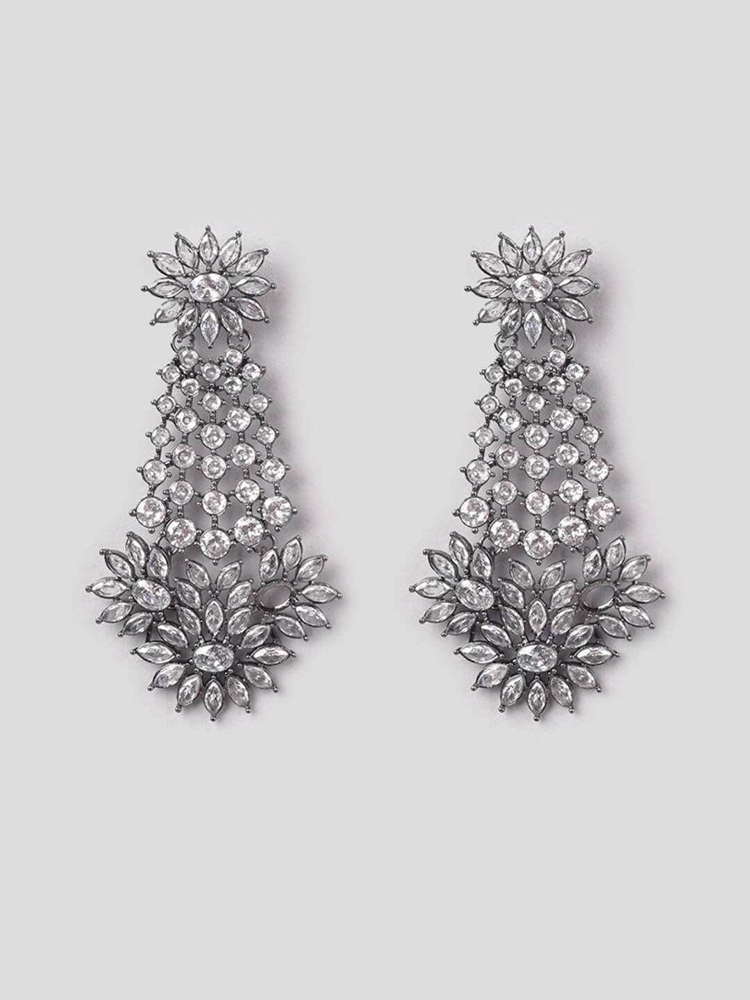 

phuljhadi Silver-Plated Contemporary Drop Earrings