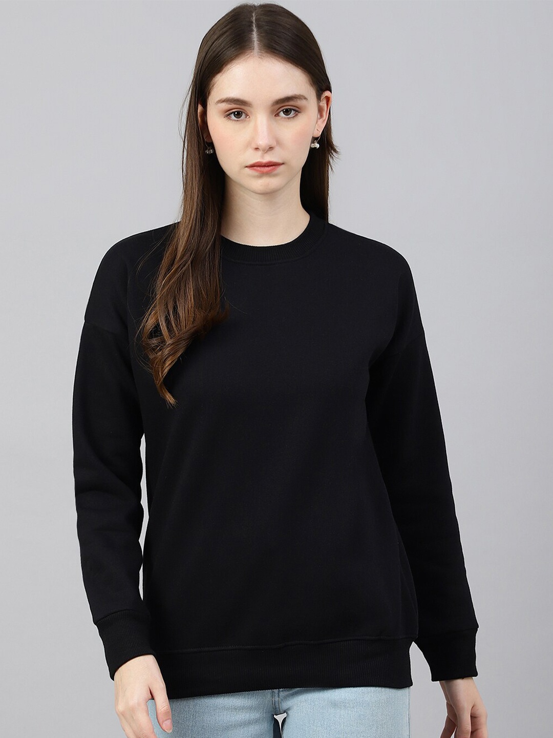 

COLOR CAPITAL Fleece Pullover Sweatshirt, Black