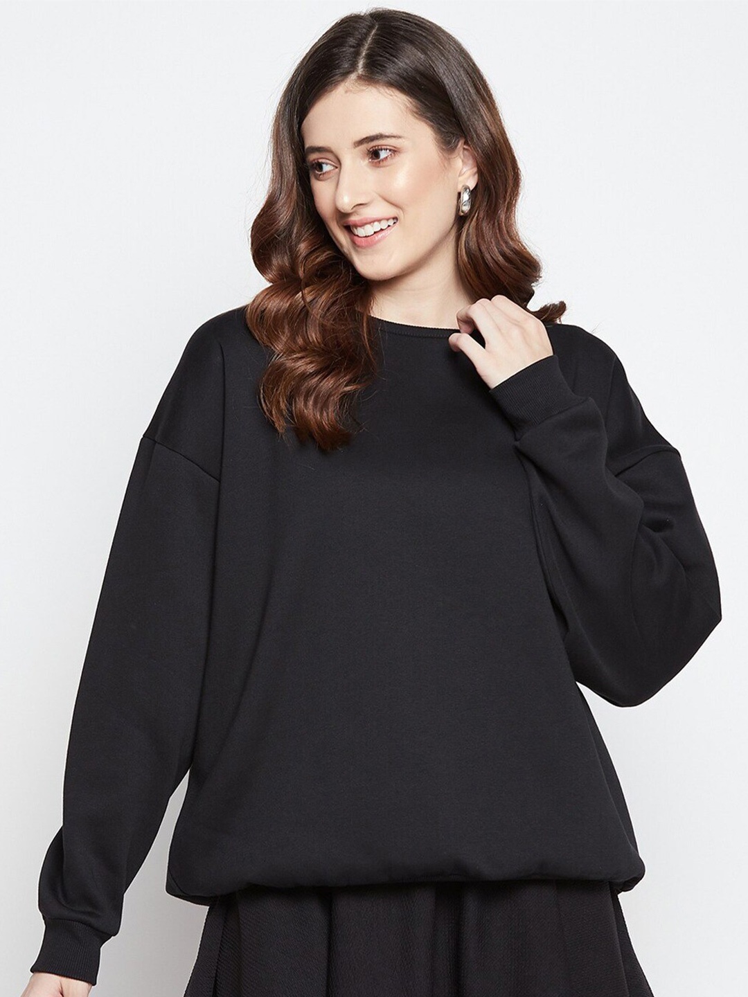 

COLOR CAPITAL Oversized Drop Shoulder Sweatshirt, Black
